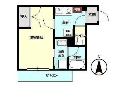 荒木ビル(1K/3階)の間取り写真