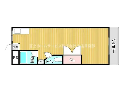 ブルースカイ(ワンルーム/3階)の間取り写真