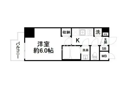 プロヴィスタ京都西院(1K/5階)の間取り写真
