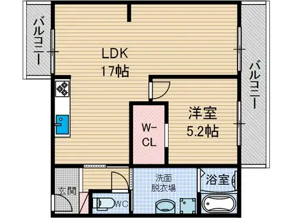 アイマンション(1LDK/3階)の間取り写真