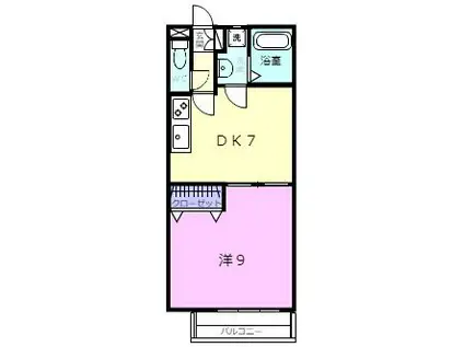 VILLAGE EMONII(1DK/1階)の間取り写真