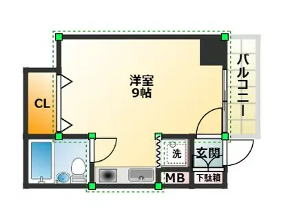 朝日プラザ呉センターコア(1K/6階)の間取り写真