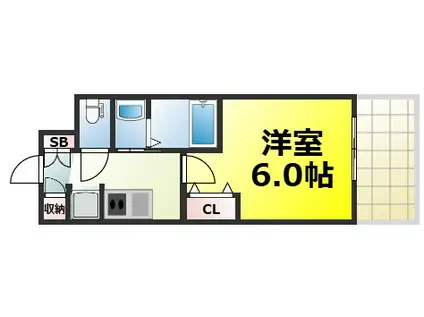 エステムコート難波ウエスト-SIDEIXレデント(1K/12階)の間取り写真