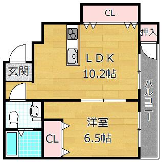 マナーステラ(1LDK/3階)の間取り写真