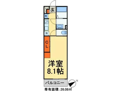 リブリ・840(1K/2階)の間取り写真
