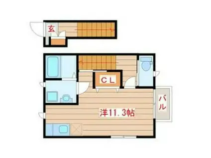 CRESTOR越路(ワンルーム/2階)の間取り写真