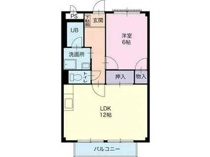 LIMPIAメゾン・ド・リラ(1LDK/1階)の間取り写真