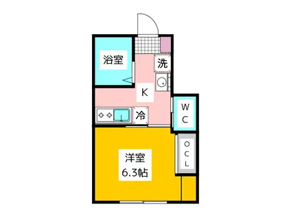 東村山市富士見町5丁目計画(1K/1階)の間取り写真