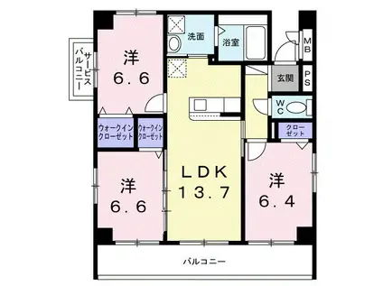 UELA LUXE(3LDK/3階)の間取り写真