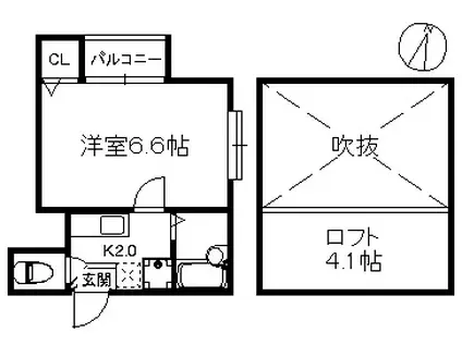 ゲートウェイコート 40(1K/2階)の間取り写真