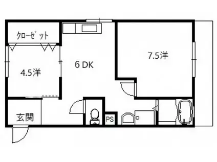 新宅第一ビル(2DK/1階)の間取り写真