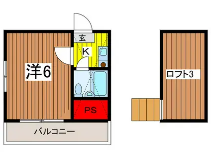 ビューパレス大宮A/B(1K/2階)の間取り写真