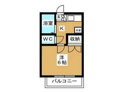 第6松屋コーポ(1K/2階)の間取り写真