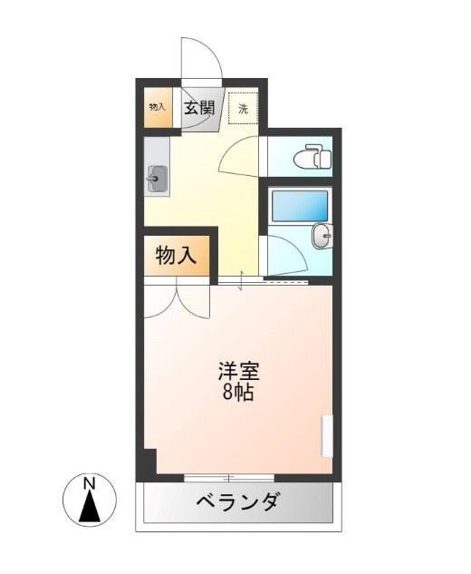 エール・ド・シャトーI(1K/6階)の間取り写真