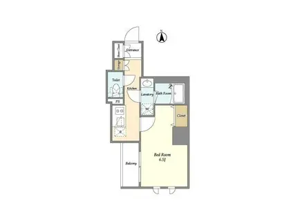 グランカーサ綾瀬(1K/2階)の間取り写真