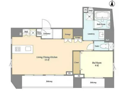 ザコトー新中野(1LDK/7階)の間取り写真