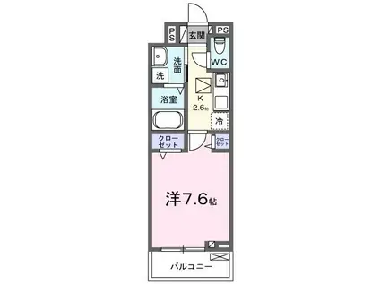 ブレーメン・ニカ(1K/1階)の間取り写真