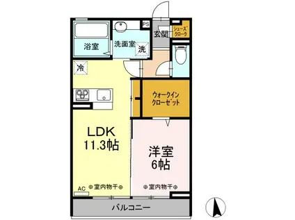 ブランキューブ(1LDK/3階)の間取り写真