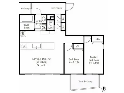 BEEVALLEY YOYOGIUEGARA(2LDK/3階)の間取り写真