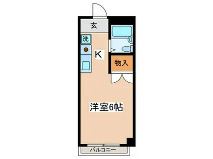 ワイズコンパ-ト(ワンルーム/2階)の間取り写真