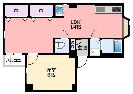 松田マンション(1LDK/3階)の間取り写真
