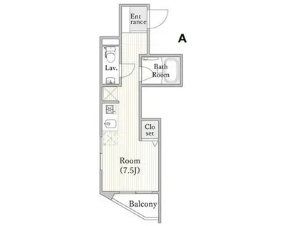 CITY PRIME 桜(ワンルーム/4階)の間取り写真