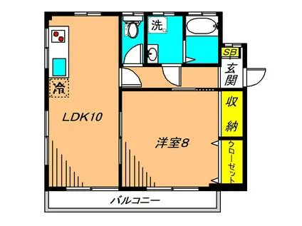 フミエールK(1LDK/2階)の間取り写真