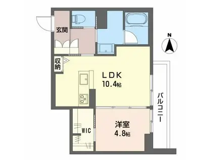 GREEN SCENT(1LDK/2階)の間取り写真