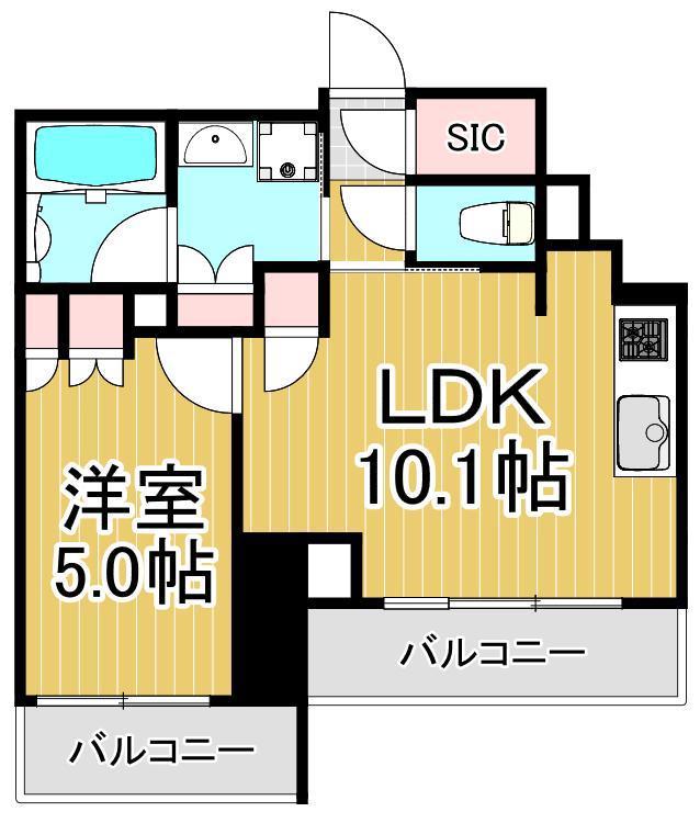 ALIVIS綾瀬(1LDK/3階)の間取り写真