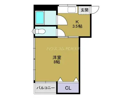第3平石ビル(1K/3階)の間取り写真