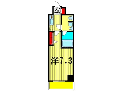 ラフィスタ新小岩(1K/8階)の間取り写真