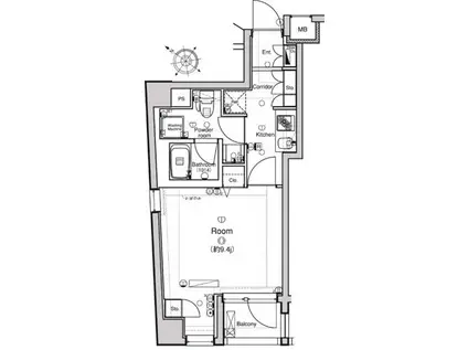 L-FLAT板橋(1K/3階)の間取り写真