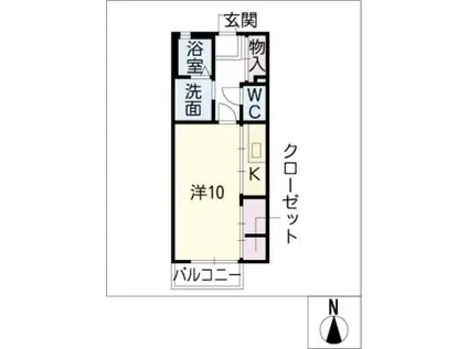 ビリーヴ (ワンルーム/1階)の間取り写真