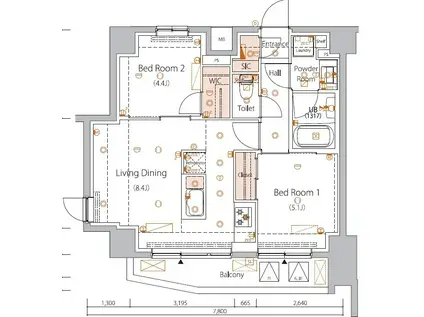 HY S 三ノ輪 II(2LDK/5階)の間取り写真