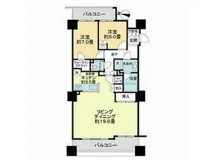 ザ・サッポロレジデンス(2LDK/19階)の間取り写真