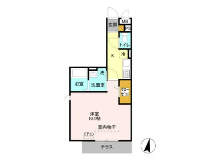 BE AMBITIOUS(1K/1階)の間取り写真