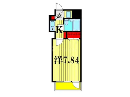 カンファーコート(1K/3階)の間取り写真