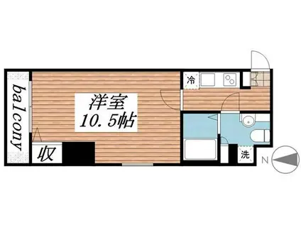 K・HIROO(1K/6階)の間取り写真