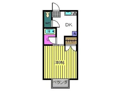 コーリン照毘(1DK/2階)の間取り写真