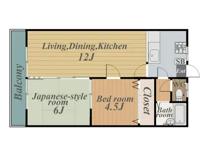 サンスカイコーポ(2LDK/2階)の間取り写真