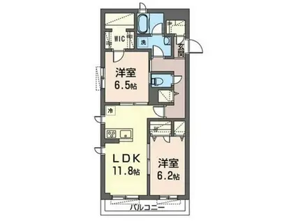 エイワンコート(2LDK/2階)の間取り写真