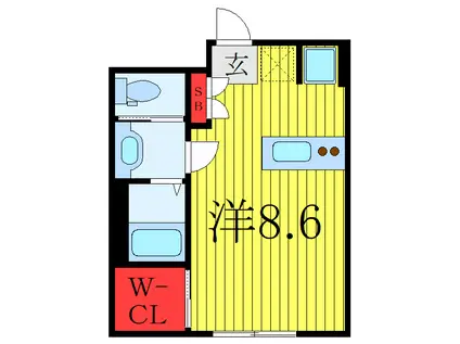 HENMISO(ワンルーム/3階)の間取り写真