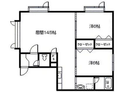 レジデンス梅II(2LDK/1階)の間取り写真