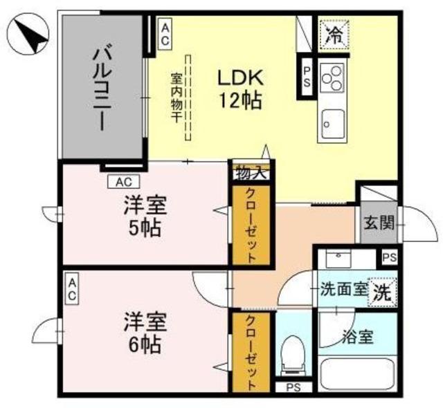D-ROOM美園2丁目PJ(2LDK/2階)の間取り写真