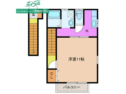 フレンズ(1K/2階)の間取り写真