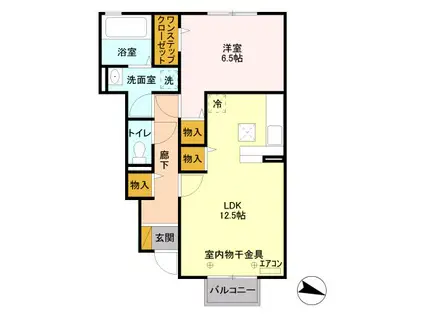 ラ・エスペランスV(1LDK/1階)の間取り写真