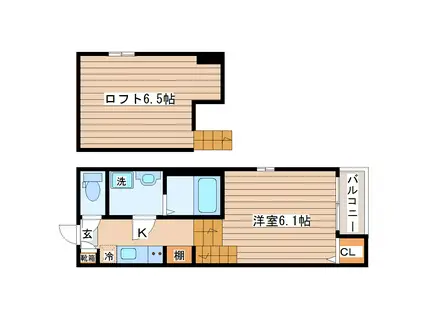 ドエルドルテ(1K/2階)の間取り写真