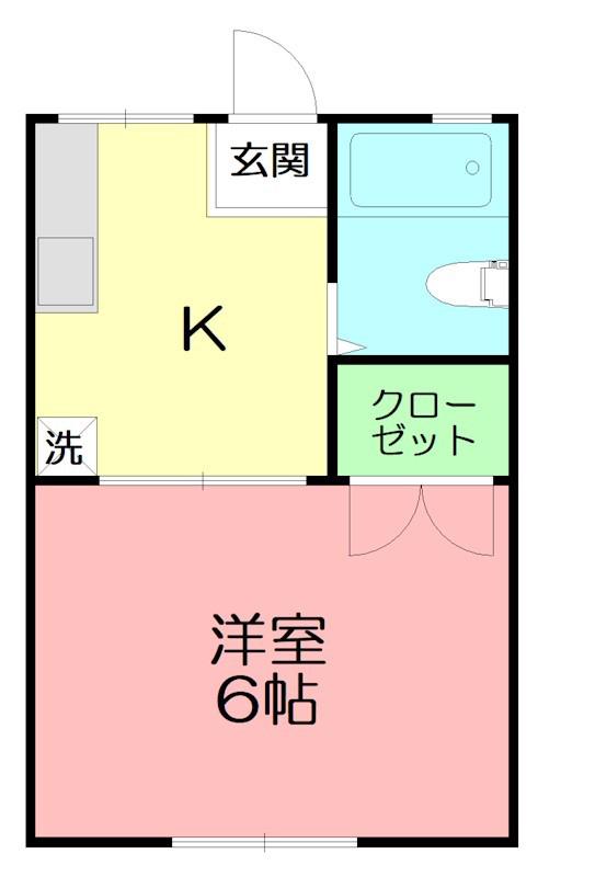 ル・ショコラ本厚木(1K/1階)の間取り写真