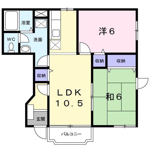 ピュア・エンジェル(2LDK/1階)の間取り写真