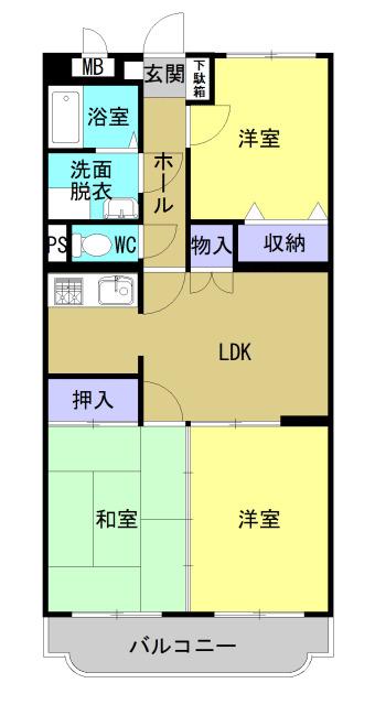 ファミーユ(3LDK/2階)の間取り写真